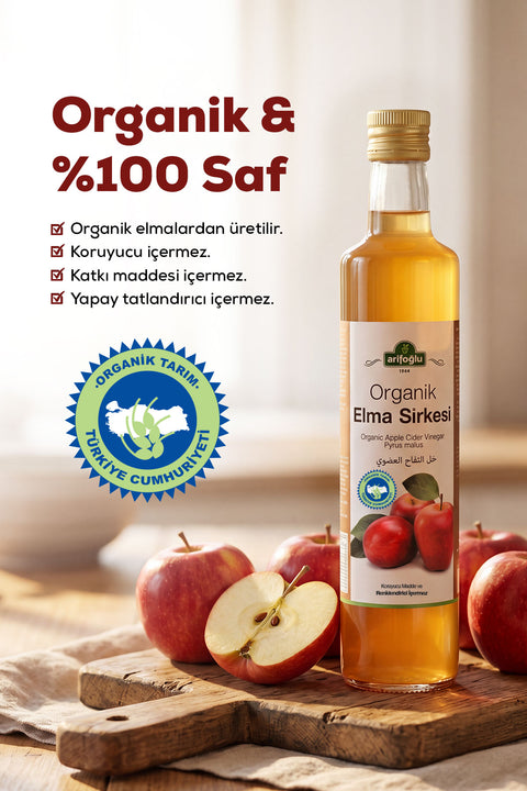 Arifoğlu Organik Elma Sirkesi 500ml - Arifoğlu Online