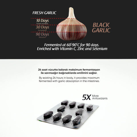 Siyah Sarımsak Ekstresi Black Garlic 60 Tablet Takviye Edici Gıda - Arifoğlu Online