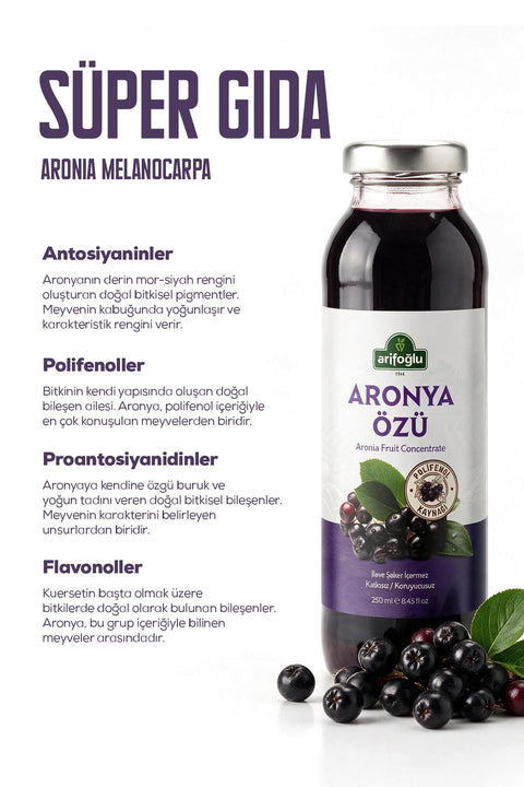 Arifoğlu Aronya Özü 250 ml Soğuk Sıkım %100 Saf
