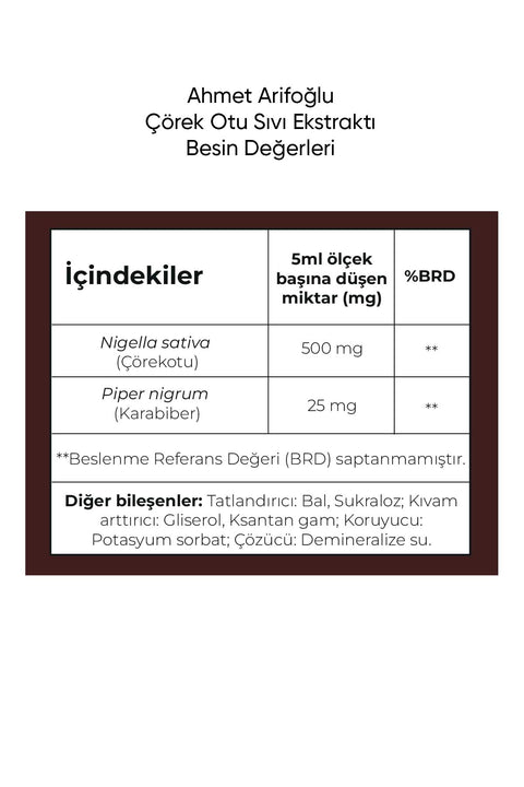 Ahmet Arifoğlu Çörekotu Sıvı Ekstraktı 225 ml - Arifoğlu Online