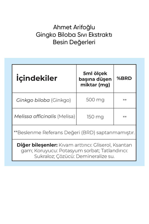 Ahmet Arifoğlu Ginko Bloba Sıvı Ekstraktı 225 ml - Arifoğlu Online