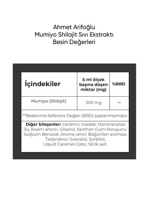 Ahmet Arifoğlu Mumiyo (Shilajit ) Sıvı Ekstraktı 225 ml - Arifoğlu Online