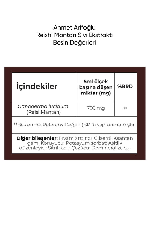 Ahmet Arifoğlu Reishi Mantarı Ekstraktı 225 ml - Arifoğlu Online