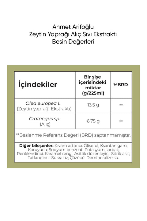 Ahmet Arifoğlu Zeytin Yaprağı Sıvı Ekstraktı 225ml - Arifoğlu Online