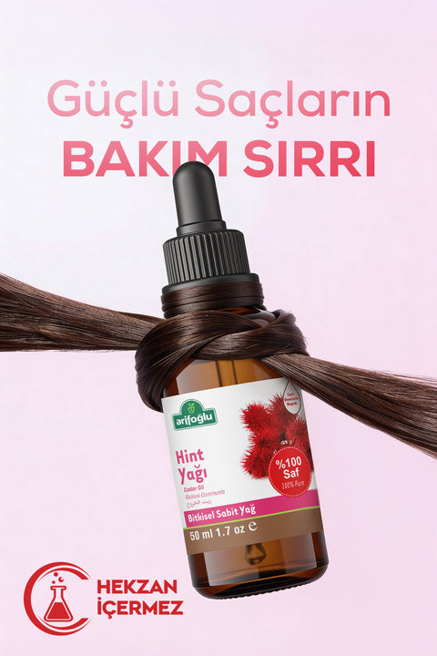 Arifoğlu Hint Yağı Soğuk Sıkım 50ml %100 Saf ve Doğal Castor - Arifoğlu Online