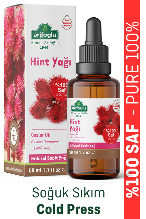 Arifoğlu Hint Yağı Soğuk Sıkım 50ml %100 Saf ve Doğal Castor - Arifoğlu Online