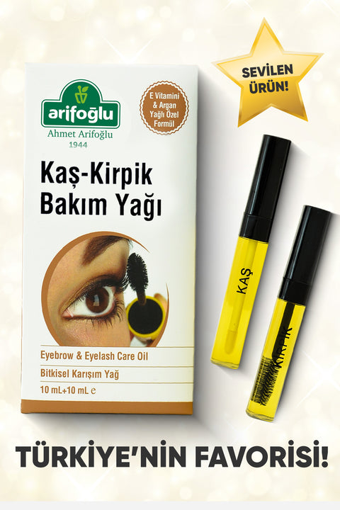 Arifoğlu Kaş Kirpik Bakım Yağı 10+10ml (Doğal E Vitaminli Organik Argan Yağlı) - Arifoğlu Online