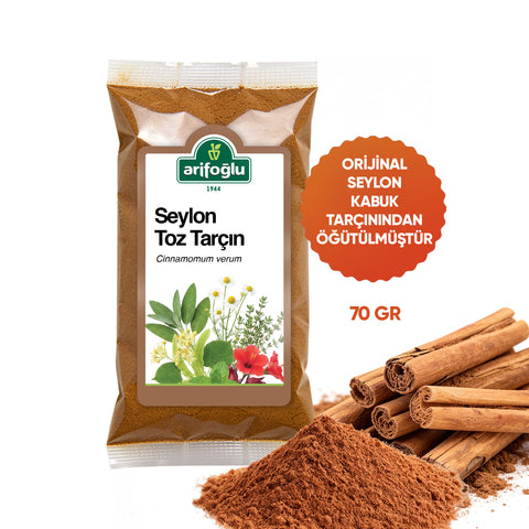 Arifoğlu Seylon Tarçın Toz 70 gr. (Öğütülmüş) Glutensiz, %100 Doğal - Arifoğlu Online